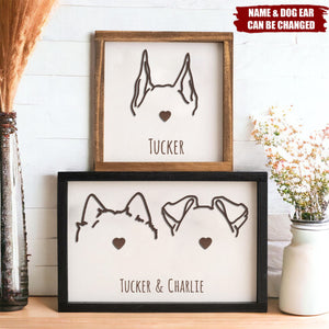 Dog Ear Art - Family Personalized 2-Layered Wooden Plaque, Gift For Pet Lovers