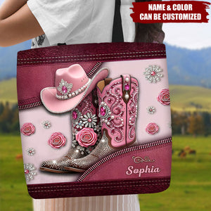 Cowgirl Boots - Personalized Cowgirl Tote Bag