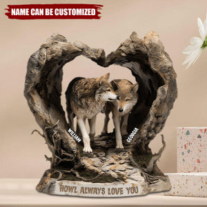 Wolf Couple - Personalized Acrylic Plaque, Gifts For Couple