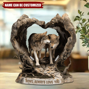 Wolf Couple - Personalized Acrylic Plaque, Gifts For Couple