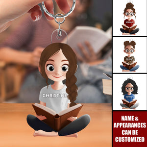 Just A Girl Who Loves Reading - Personalized Acrylic Keychain, Gift For Book Lovers