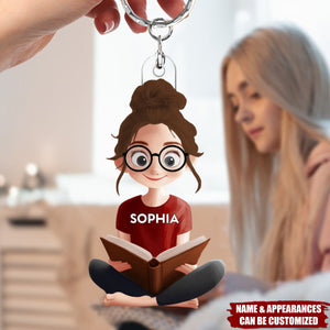 Just A Girl Who Loves Reading - Personalized Acrylic Keychain, Gift For Book Lovers