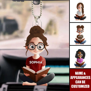 Just A Girl Who Loves Reading - Personalized Car Ornament, Gift For Book Lovers