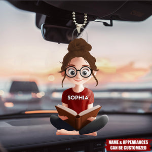 Just A Girl Who Loves Reading - Personalized Car Ornament, Gift For Book Lovers