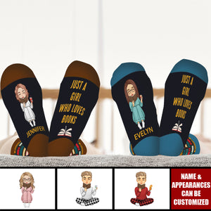 Shhh... I'm reading - Personalized Crew Socks, Bookish Gifts For Book Lovers, Bookworms, Readers