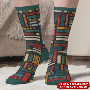 Shhh... I'm reading - Personalized Crew Socks, Bookish Gifts For Book Lovers, Bookworms, Readers