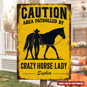 Crazy Horse Lady Area - Personalized Horse Rectangle Metal Sign