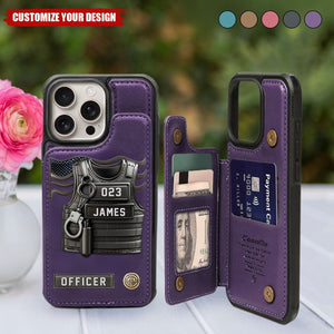 Serve And Protect - Personalized Police Officer Wallet Phone Case