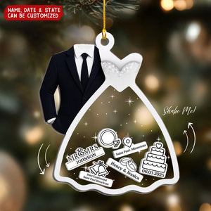 Making Memories Together - Couple Personalized 3 Layers Shaker Ornament, Anniversary Christmas Wedding Gifts