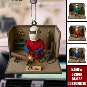 Welder Man - Personalized Welder Car Ornament