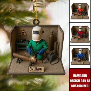 Welder Man - Personalized Christmas Acrylic Ornament