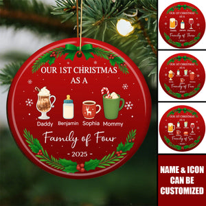 Our First Christmas As A Family - Personalized Christmas Ceramic Ornament