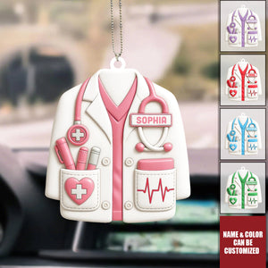 Celebrate Your Favorite Healthcare Hero - Personalized Acrylic Car Ornament, Gift For Doctors and Medical Students