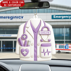 Celebrate Your Favorite Healthcare Hero - Personalized Acrylic Car Ornament, Gift For Doctors and Medical Students