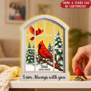 Cardinal Window Winter Scene - Personalized Light Box - Meaningful Memorial Keepsake