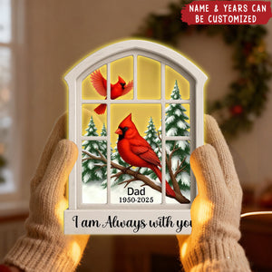 Cardinal Window Winter Scene - Personalized Light Box - Meaningful Memorial Keepsake