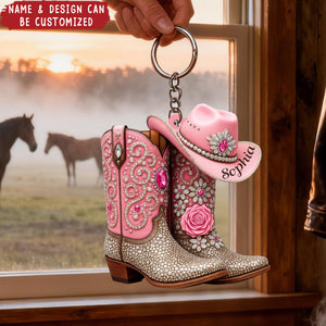 Cowgirl Boots - Personalized Acrylic Keychain