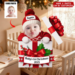 Baby Christmas Gift Box - Personalized Acrylic Photo Ornament