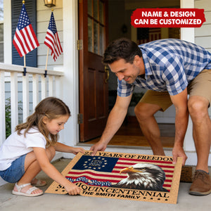 250 Years of Freedom Semiquincentennial Eagle American Flag Doormat