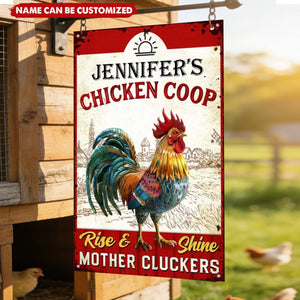 Chicken Coop Rise & Shine - Personalized Metal Sign