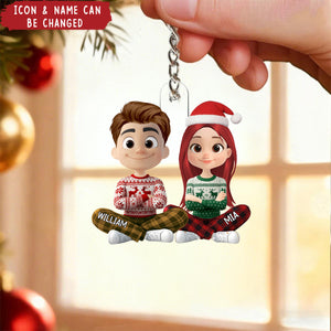 Love In Snow - Personalized Christmas Acrylic Keychain