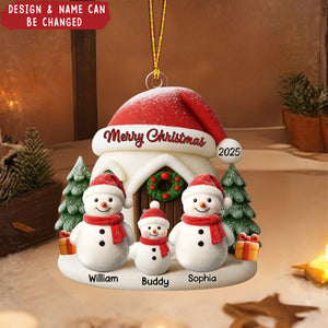 Snowman Acrylic Ornament - Personalized Christmas Birthday Gifts - Love Grows In Our Circle