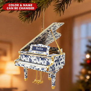 Personalized Gifts For Christmas, Piano Toile de Jouy Custom Shape Acrylic Ornament