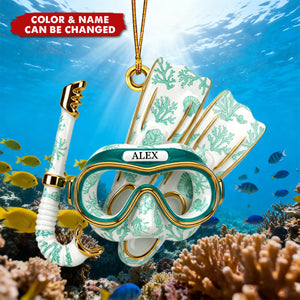 Deep Sea Diver's Toile Christmas Ornament - Personalized Gifts For Scuba Diving Lovers