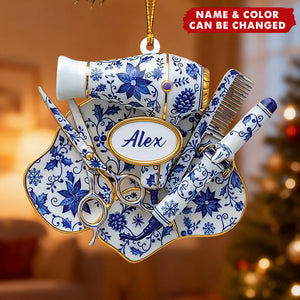 Custom Name Hairstylist Christmas Ornament – Hairdresser Gift, Salon Stylist Holiday Decor, Unique Christmas Gift