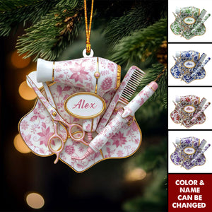 Custom Name Hairstylist Christmas Ornament – Hairdresser Gift, Salon Stylist Holiday Decor, Unique Christmas Gift