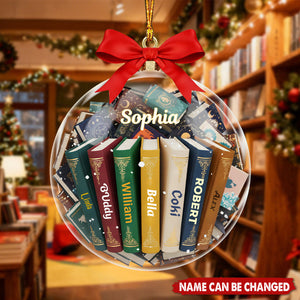 Bookmas Acrylic Ornament, Personalized Gifts For Book Lovers
