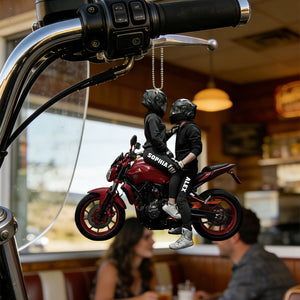 Personalized Motorbike Couple Ornament, Gift for Biker Couple
