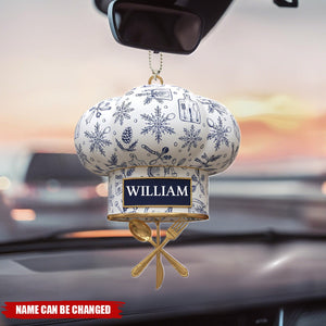Personalized Chef Hat Acrylic Car Ornament, Gift For Chef, Cooking Keepsake, Kitchen Lover Gift