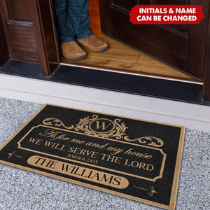 We'll Serve The Lord - Personalized Doormat