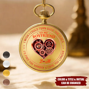To My Husband I Wish I Could Turn Back The Clock Gift For Him - Personalized Pocket Watch