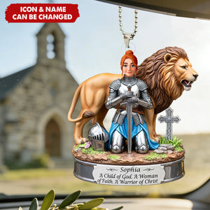 Warrior Of Christ Personalized Gifts For Christian Acrylic Car Ornament
