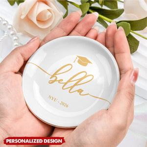 Graduation Dish Custom Name School Year - Personalized Jewelry Dish
