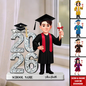 Shiny Effect Class Of 2026 2027 Senior - Personalized Acrylic Block Plaque - Graduation Gift For Graduates, Daughter, Son