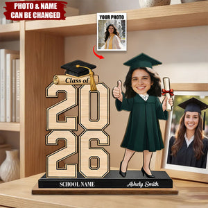 Personalized Graduation Class of 2026 Wooden Plaque Personalized Gift