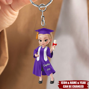 Acrylic Keychain - Personalized Graduation Gifts For Him, Her - Dream Big Achieve Bigger