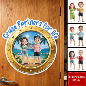 Custom Cruise Ship Door Magnet - Personalized Summer Vacation And Travel Gifts For Husband And Wife, Him And Her - Together Is My Favorite Place