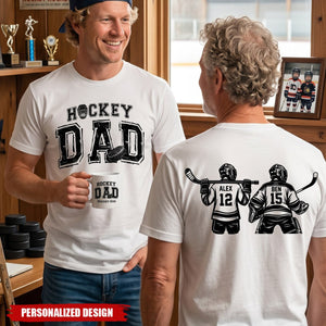 Father's Day Gifts, Hockey Dad, Daddy, Grandpa - Personalized Shirt