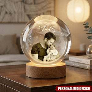 Father's Day Gifts, Our First Father's Day Together Custom Photo, For New Dad - Personalized Night Light