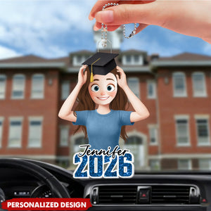 Personalized Acrylic Car Ornament - Custom Name Gifts For Graduation