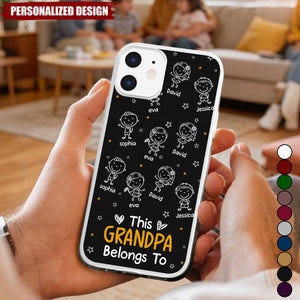 This Grandpa Grandma Belongs To - Personalized Clear Phone Case