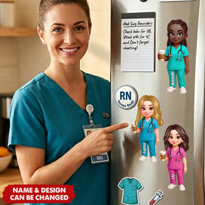 Proud Nurse - Personalized Acrylic Magnet - Gift For Colleagues, Nurse Besties