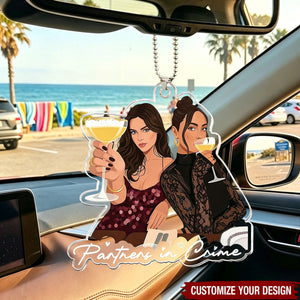 Turn Your Photo Into Art - Besties Forever, Friendship Thank You Gift - Personalized Acrylic Car Ornament