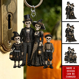 Gothic Skeleton Family - Personalized Acrylic Keychain