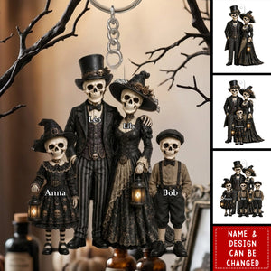 Gothic Skeleton Family - Personalized Acrylic Keychain
