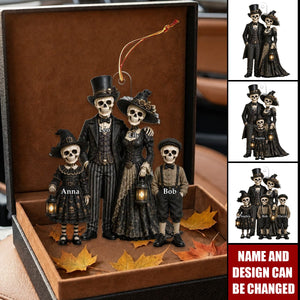 Gothic Skeleton Family - Personalized Acrylic Car Ornament
